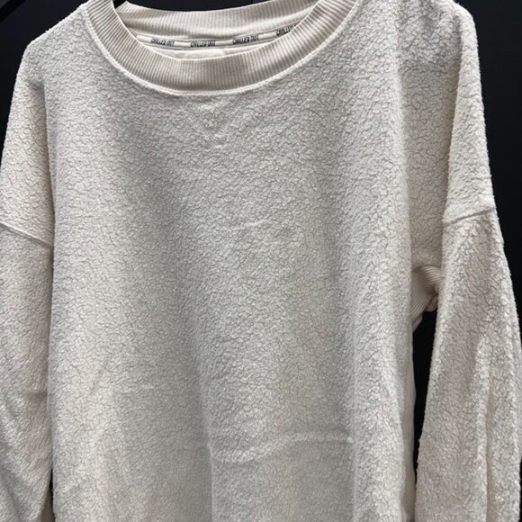 Aerie Beige Chilled Out Terry Cloth Crewneck Sweatshirt - Picture 2 of 5